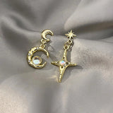Moon&Star Earrings,Ear Clip,Women's Jewelry