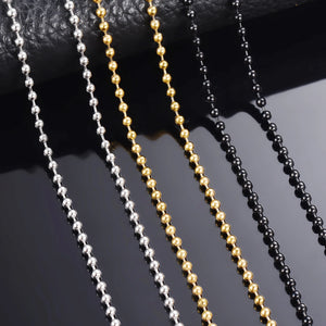 10pcs Stainless Steel Ball Chain Necklace Bracelet Keychain Dog Tag 15-100cm