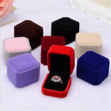 10pcs Velvet Ring Box 4.5x5x4cm Earrings Jewelry Box Wedding Packaging