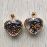 10pcs Heart Shape Pendulum Side Pendants for Jewelry Making