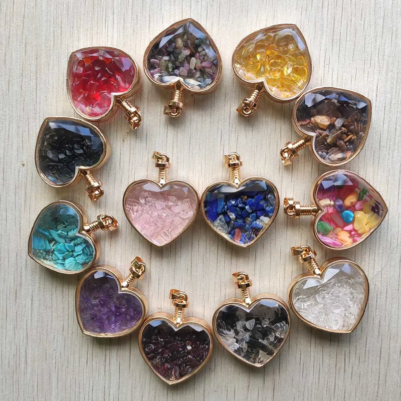 10pcs Heart Shape Pendulum Side Pendants for Jewelry Making