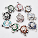 10pcs Sun Flower Pendants Natural Stone Alloy Mix for Jewelry Making
