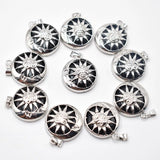 10pcs Sun Flower Pendants Natural Stone Alloy Mix for Jewelry Making