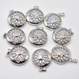 10pcs Sun Flower Pendants Natural Stone Alloy Mix for Jewelry Making