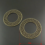 10pcs Vintage Bronze Tone Hollow Circle Charms Necklace Pendant