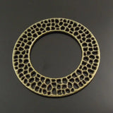 10pcs Vintage Bronze Tone Hollow Circle Charms Necklace Pendant