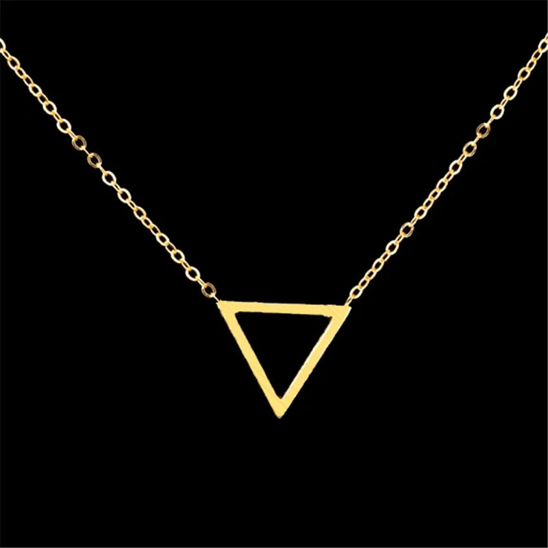 Stainless Steel Inverted Triangle Necklaces BFF Jewelry