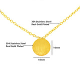 Stainless Steel Tiny Disc Pendant Necklace Minimal Round Jewelry