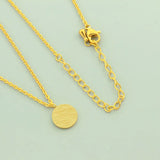 Stainless Steel Tiny Disc Pendant Necklace Minimal Round Jewelry