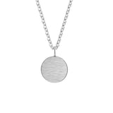 Stainless Steel Tiny Disc Pendant Necklace Minimal Round Jewelry