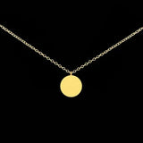 Stainless Steel Tiny Disc Pendant Necklace Minimal Round Jewelry
