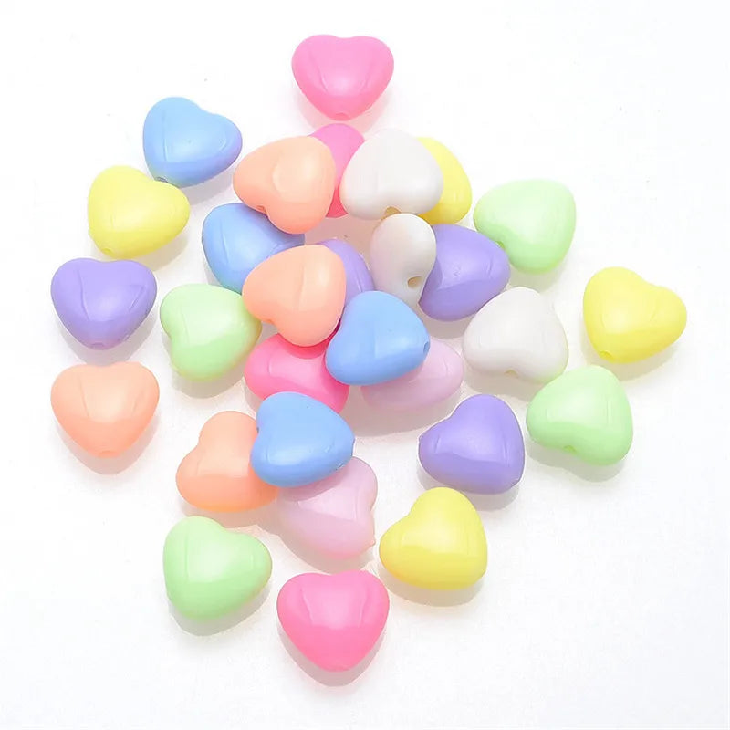 1100pcs 13mm Pastel Love Heart Beads Jewelry Beading Spacer Bracelet Beads