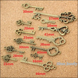 117 Vintage Charms Mixed Keys Pendant Antique Bronze for DIY Jewelry Making