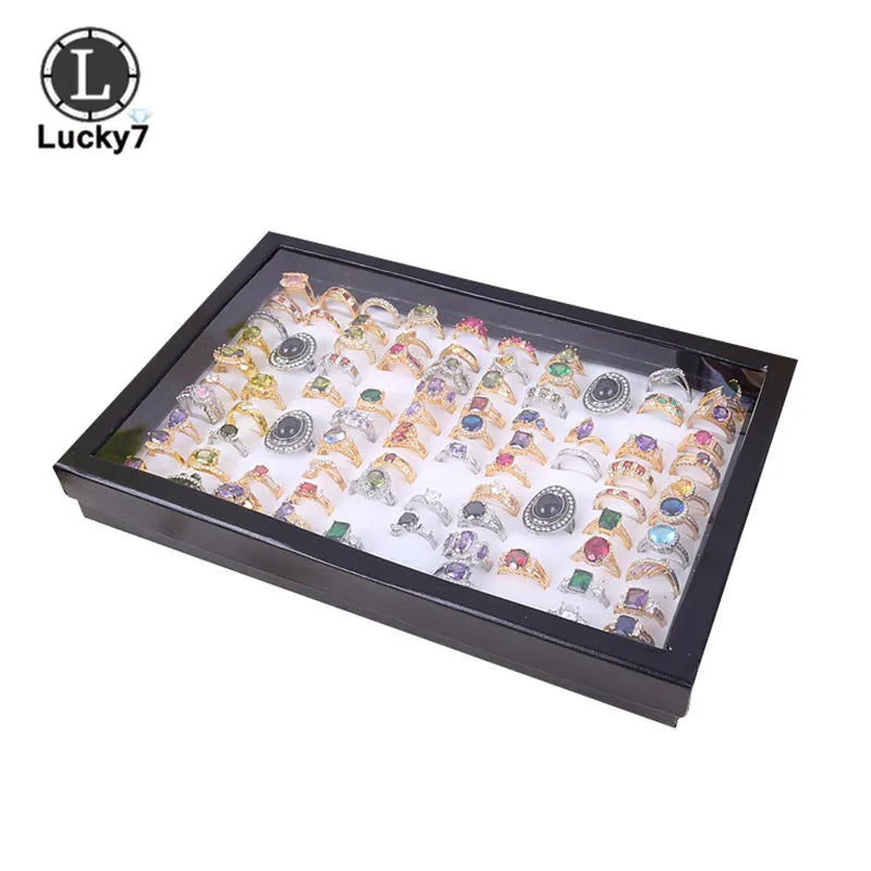 Velvet Sponge Ring Display Box Jewelry Storage Case Holder Showcase