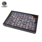 Velvet Sponge Ring Display Box Jewelry Storage Case Holder Showcase