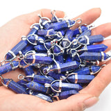 50pcs Lapis Lazuli Bullet Point Chakra Charms Pendant for Jewelry