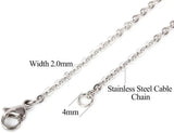 12 PCS Stainless Steel Cable Chain Necklace Bulk for Jewelry Making