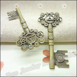12 pcs Vintage Key Pendant Charms DIY Metal Jewelry Making