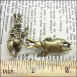 12 Vintage Rabbit Charms Pendant Antique Bronze for Bracelets Necklace DIY