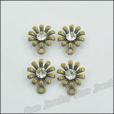 128pcs Vintage Flower Charms Antique Bronze DIY Metal Jewelry Making