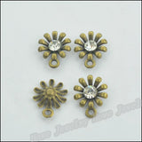 128pcs Vintage Flower Charms Antique Bronze DIY Metal Jewelry Making