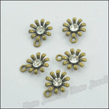 128pcs Vintage Flower Charms Antique Bronze DIY Metal Jewelry Making