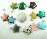 12PC/lot Mixed Natural Stone Five-pointed star Pendant Necklace Beads