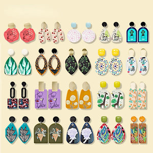 12 Pairs Acylic Dangle Earrings Colorful Drop Earrings