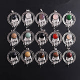 12Pcs Green Aventurine Stone Bronze Palm Healing Reiki Pendant