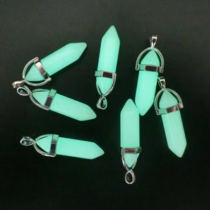 Luminous Stone Fluorescent Hexagonal Column Necklace Glow in the Dark