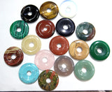 12pcs 30mm Unakite GoldSand Aventurine Stone Donuts Pendant for Jewelry Making