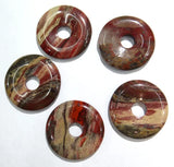 12pcs 30mm Unakite GoldSand Aventurine Stone Donuts Pendant for Jewelry Making