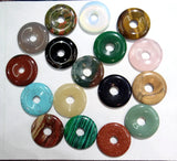12pcs 30mm Unakite GoldSand Aventurine Stone Donuts Pendant for Jewelry Making