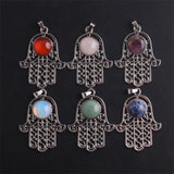 12pcs Buddha Hand of God Natural Stone Crystal Charms Pendants