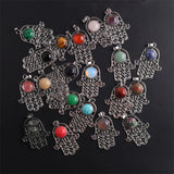 12pcs Buddha Hand of God Natural Stone Crystal Charms Pendants