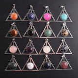 12pcs Natural Stone Deathly Hallows Charms Pendants for Jewelry Making