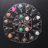 12pcs Natural Stone Deathly Hallows Charms Pendants for Jewelry Making