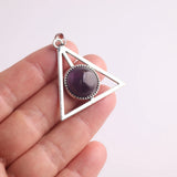 12pcs Natural Stone Deathly Hallows Charms Pendants for Jewelry Making