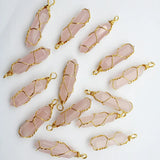 12pcs Hexagonal Column Stone Pendant for Jewelry Making