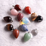 Natural Stone Water Drop Crystal Pendant Necklace