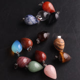 Natural Stone Water Drop Crystal Pendant Necklace