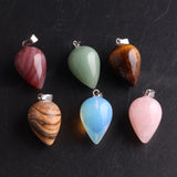 Natural Stone Water Drop Crystal Pendant Necklace
