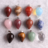 Natural Stone Water Drop Crystal Pendant Necklace