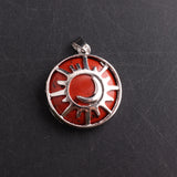 12pcs Natural Stone Quartz Round Shape Opal Tiger Eyes Pendant Necklace