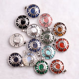 12pcs Natural Stone Quartz Round Shape Opal Tiger Eyes Pendant Necklace