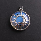 12pcs Natural Stone Quartz Round Shape Opal Tiger Eyes Pendant Necklace