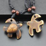 12pcs Hawaiian Turtles Pendant Wood Beads Surfing Necklace YN300