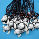12pcs Hawaiian Turtles Pendant Wood Beads Surfing Necklace YN300