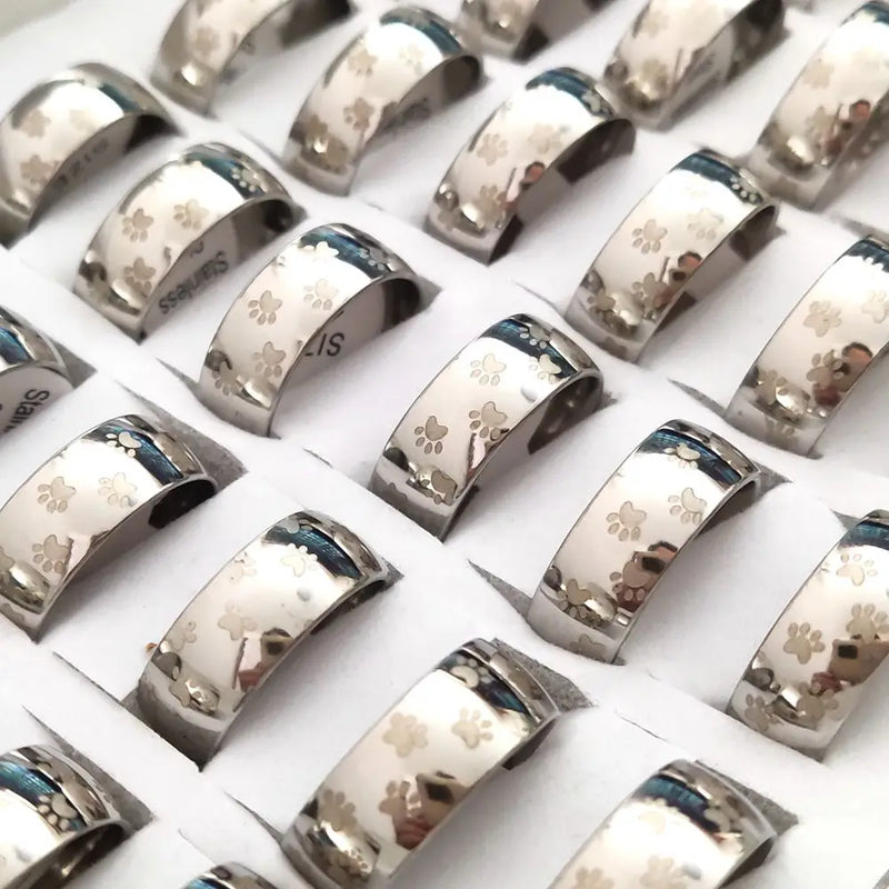 12pcs Pet Ring Stainless Steel Claw ring Jewelry