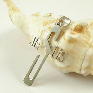 12pcs Stainless Steel Jesus Cross Pendant Necklace,Wholesale